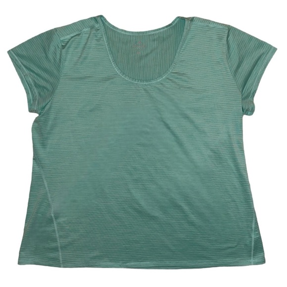 Athleta shadow stripe chi mint green T-shirt women’s plus size 1X - Picture 3 of 7